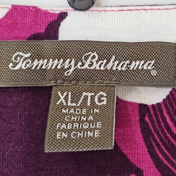 Tommy Bahama Dress Size XL Foral Purple Sleeveless Faux Wrap Tropical - Picture 9 of 9